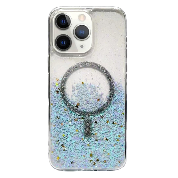 For iPhone 11 Pro Max Gradient Glitter MagSafe PC Hybrid TPU Phone Case