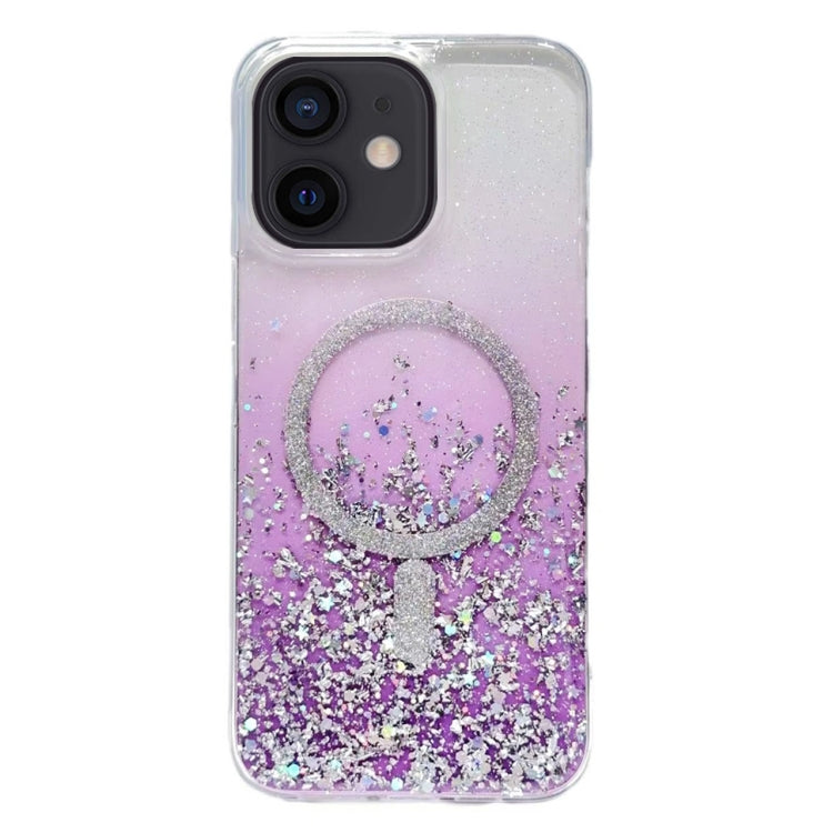 For iPhone  11 Gradient Glitter MagSafe PC Hybrid TPU Phone Case