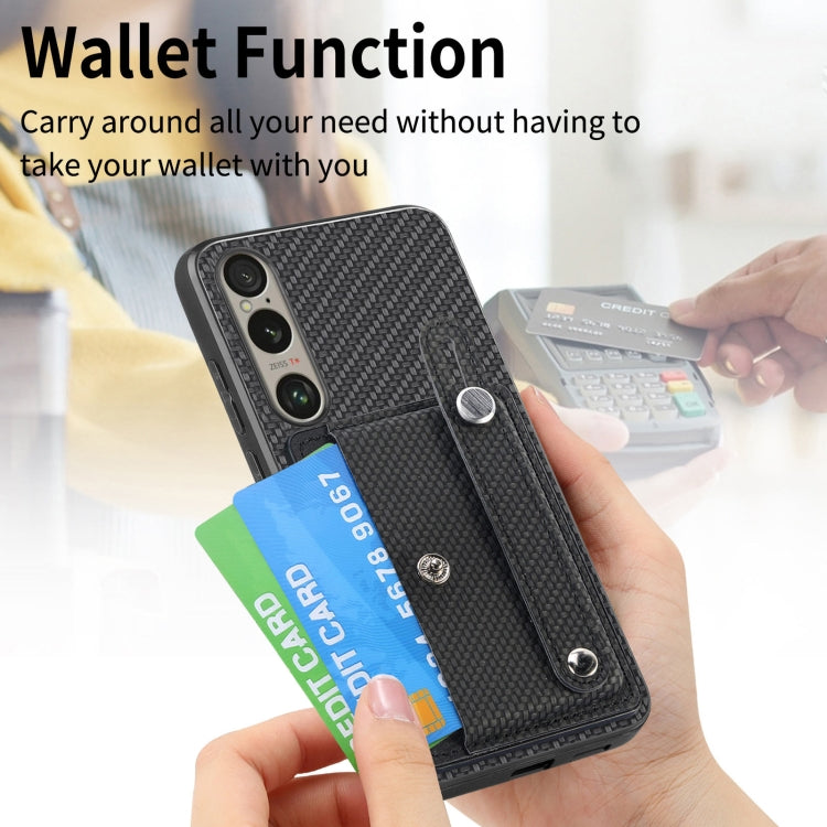 For Sony Xperia 10 VI Wristband Kickstand Card Wallet Back Cover Phone Case with Tool Knife