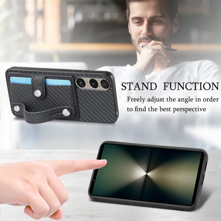 For Sony Xperia 10 VI Wristband Kickstand Card Wallet Back Cover Phone Case with Tool Knife