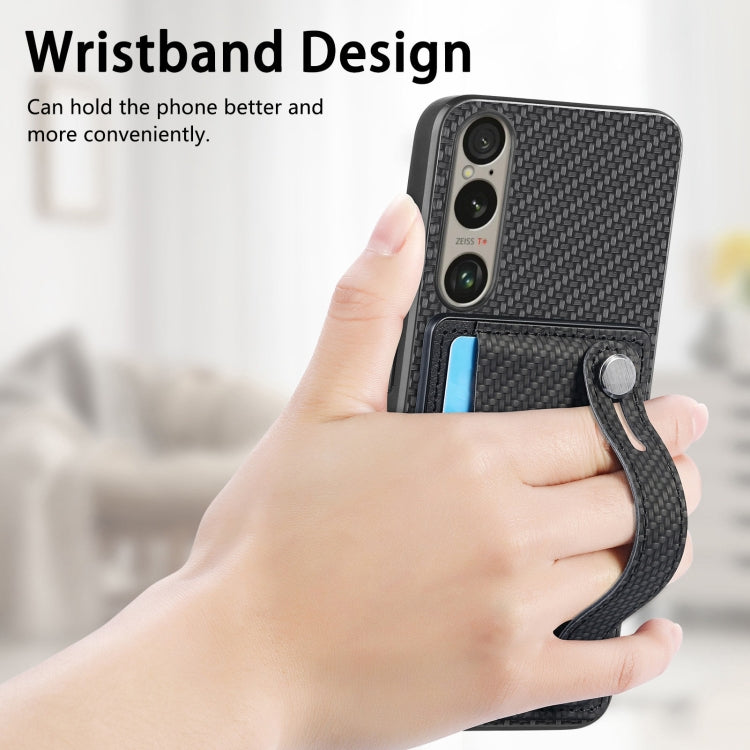For Sony Xperia 10 VI Wristband Kickstand Card Wallet Back Cover Phone Case with Tool Knife