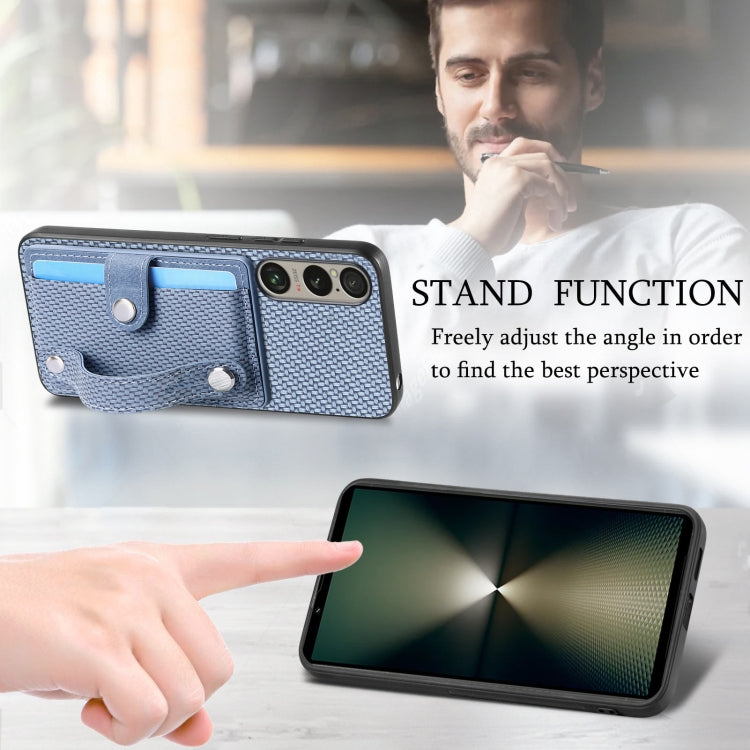 For Sony Xperia 10 VI Wristband Kickstand Card Wallet Back Cover Phone Case with Tool Knife