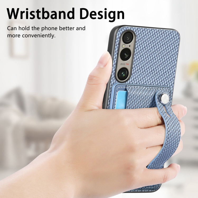 For Sony Xperia 10 VI Wristband Kickstand Card Wallet Back Cover Phone Case with Tool Knife