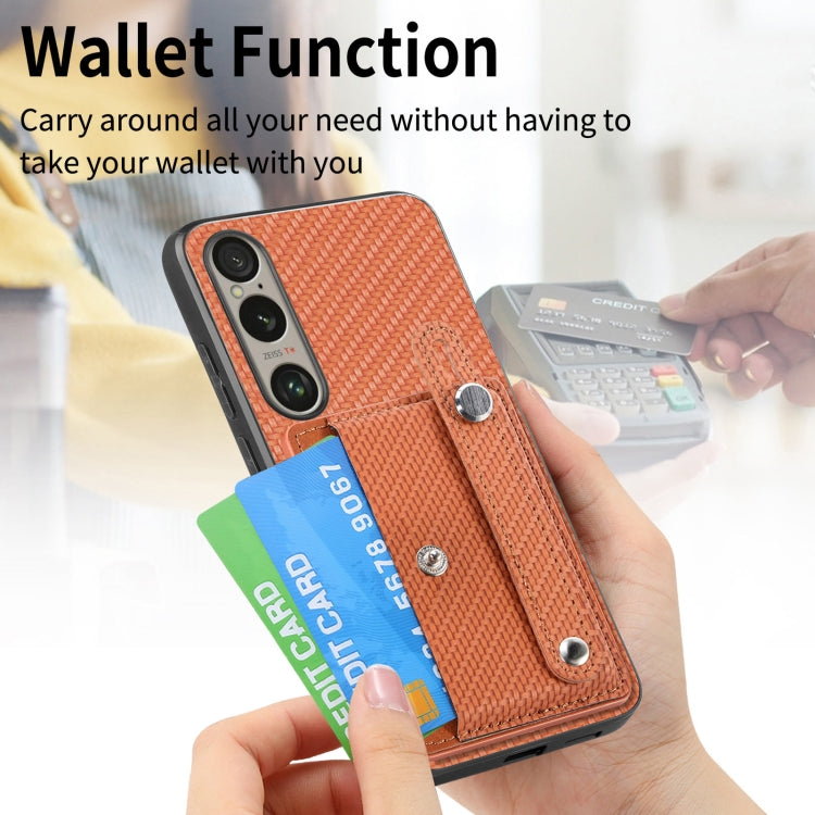 For Sony Xperia 10 VI Wristband Kickstand Card Wallet Back Cover Phone Case with Tool Knife