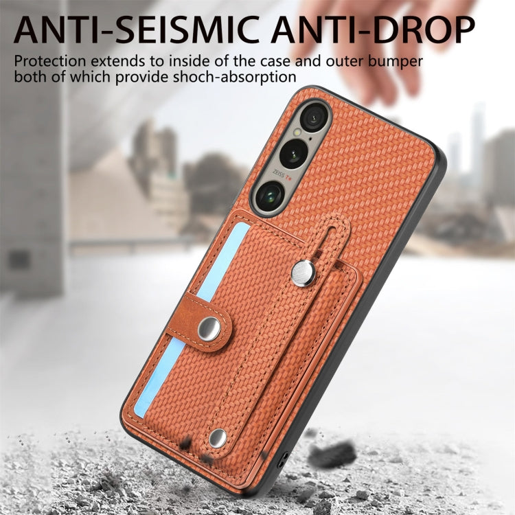 For Sony Xperia 10 VI Wristband Kickstand Card Wallet Back Cover Phone Case with Tool Knife