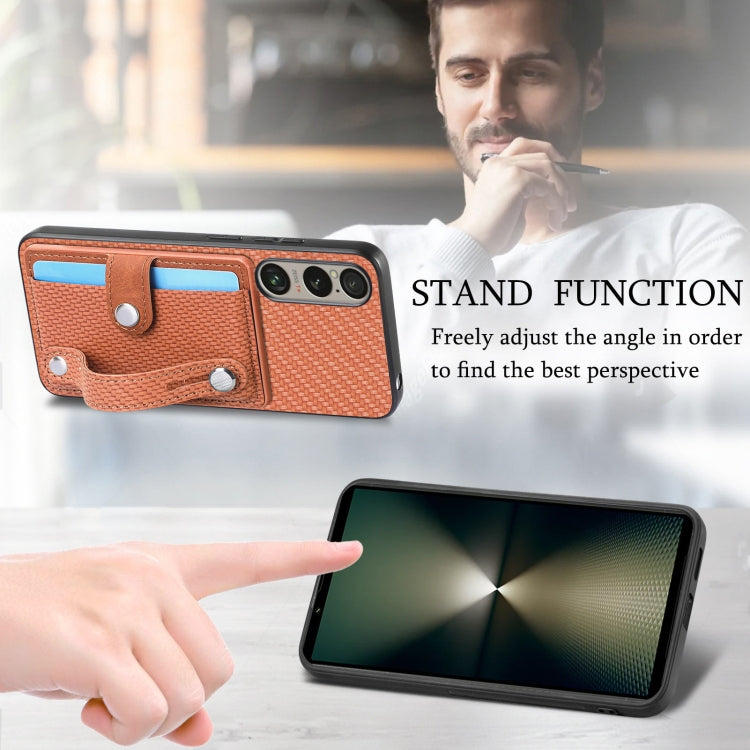For Sony Xperia 10 VI Wristband Kickstand Card Wallet Back Cover Phone Case with Tool Knife