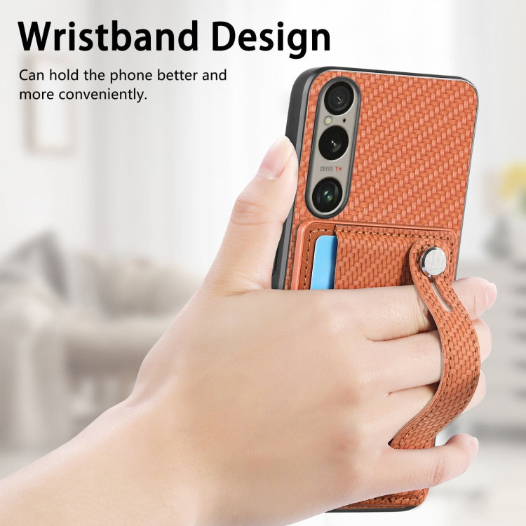 For Sony Xperia 10 VI Wristband Kickstand Card Wallet Back Cover Phone Case with Tool Knife