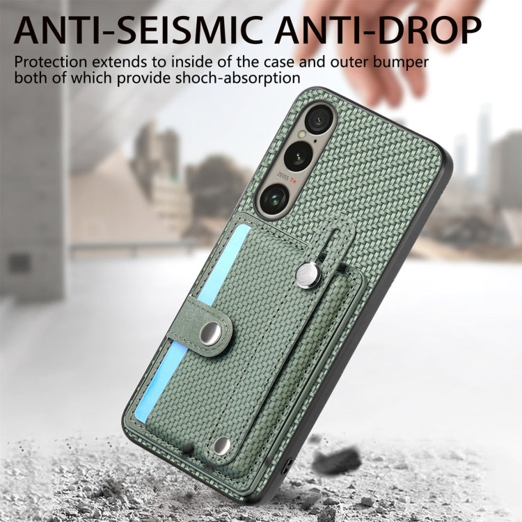 For Sony Xperia 10 VI Wristband Kickstand Card Wallet Back Cover Phone Case with Tool Knife