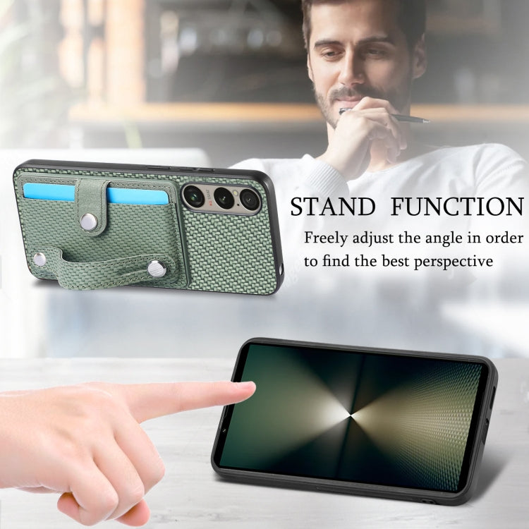 For Sony Xperia 10 VI Wristband Kickstand Card Wallet Back Cover Phone Case with Tool Knife