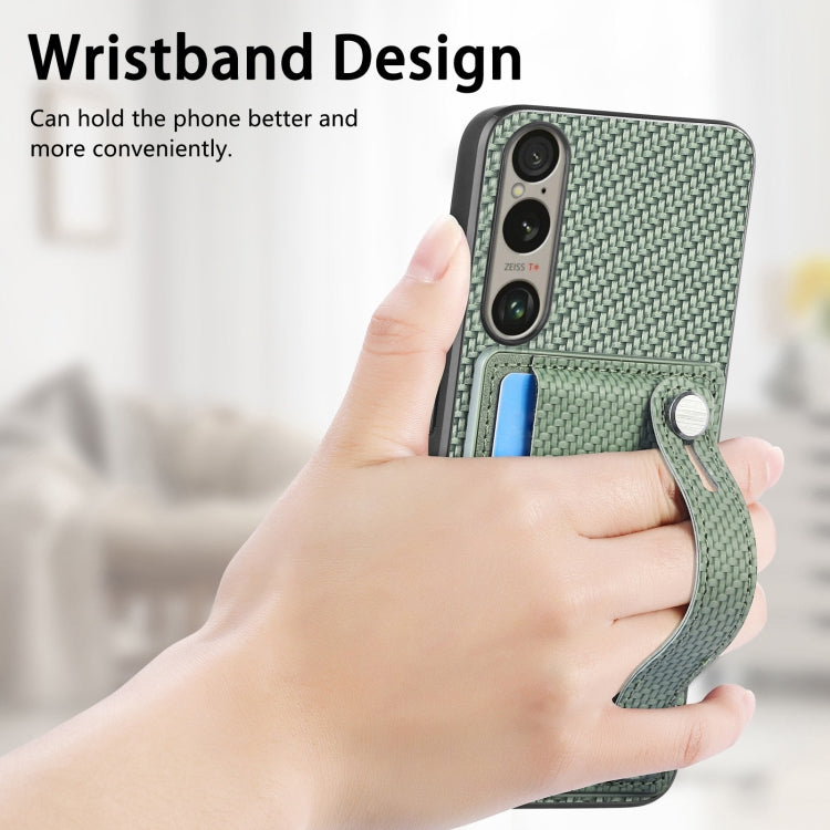 For Sony Xperia 10 VI Wristband Kickstand Card Wallet Back Cover Phone Case with Tool Knife