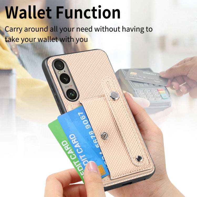 For Sony Xperia 10 VI Wristband Kickstand Card Wallet Back Cover Phone Case with Tool Knife