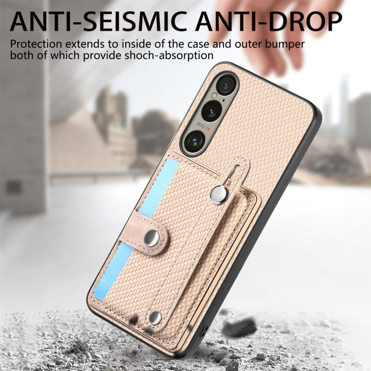 For Sony Xperia 10 VI Wristband Kickstand Card Wallet Back Cover Phone Case with Tool Knife