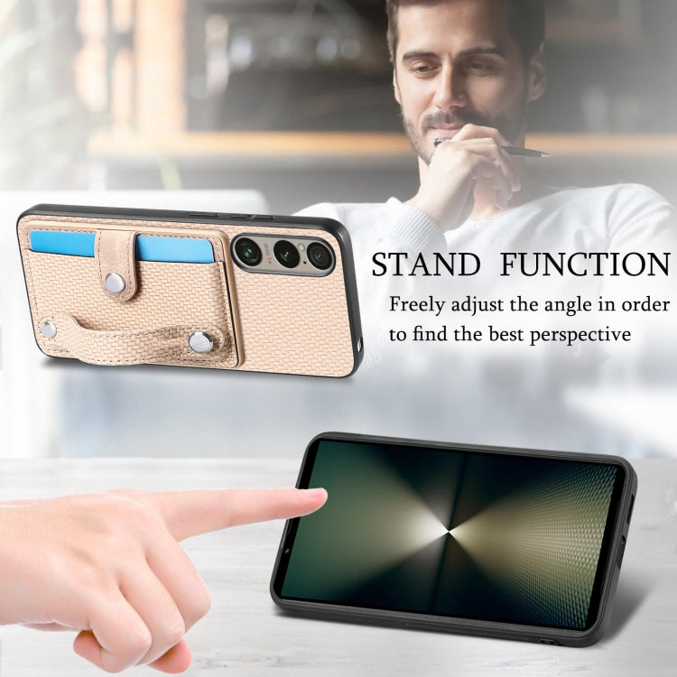 For Sony Xperia 10 VI Wristband Kickstand Card Wallet Back Cover Phone Case with Tool Knife
