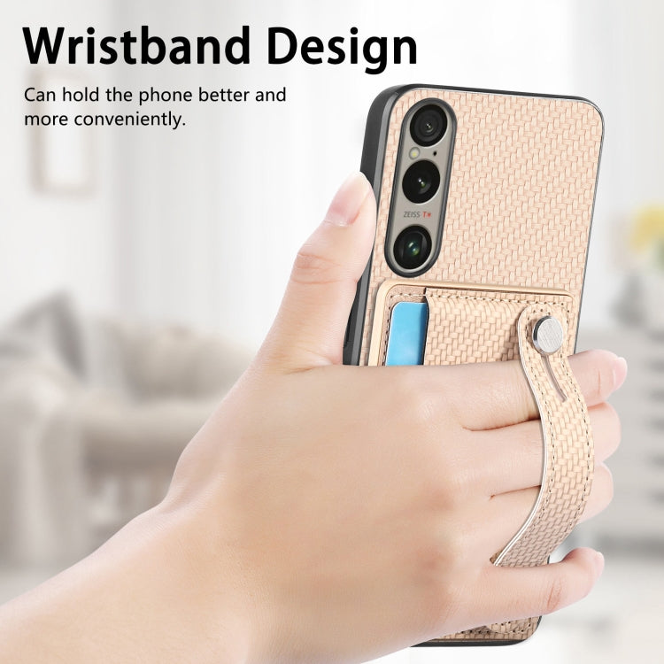 For Sony Xperia 10 VI Wristband Kickstand Card Wallet Back Cover Phone Case with Tool Knife