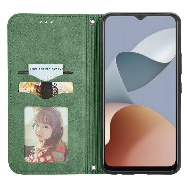 For ZTE Blade A34 Retro Skin Feel Magnetic Flip Leather Phone Case
