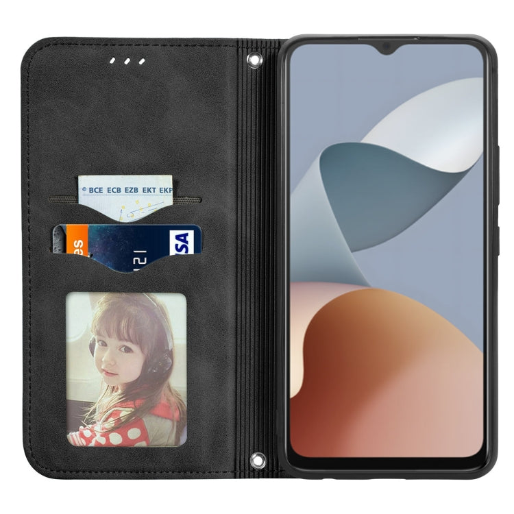 For ZTE Blade A34 Retro Skin Feel Magnetic Flip Leather Phone Case