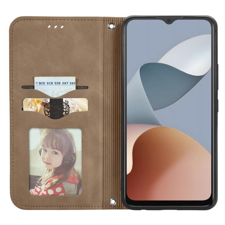 For ZTE Blade A34 Retro Skin Feel Magnetic Flip Leather Phone Case