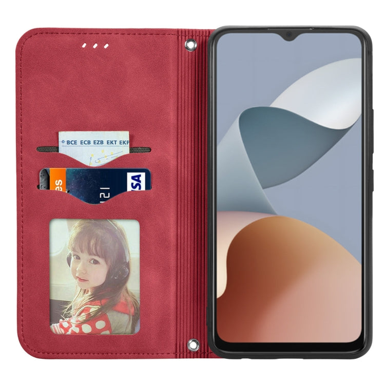For ZTE Blade A34 Retro Skin Feel Magnetic Flip Leather Phone Case