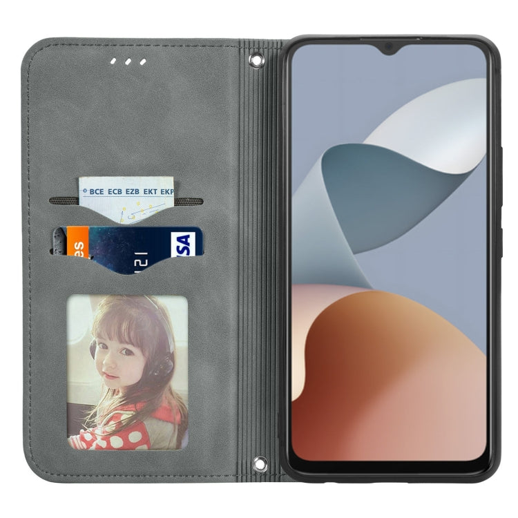 For ZTE Blade A34 Retro Skin Feel Magnetic Flip Leather Phone Case