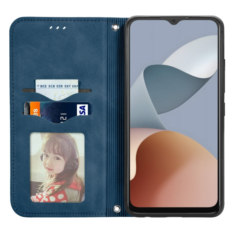 For ZTE Blade A34 Retro Skin Feel Magnetic Flip Leather Phone Case