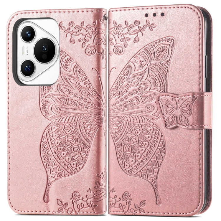 For Huawei Pura 70 Butterfly Love Flower Embossed Leather Phone Case