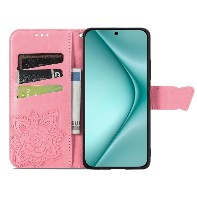 For Huawei Pura 70 Butterfly Love Flower Embossed Leather Phone Case