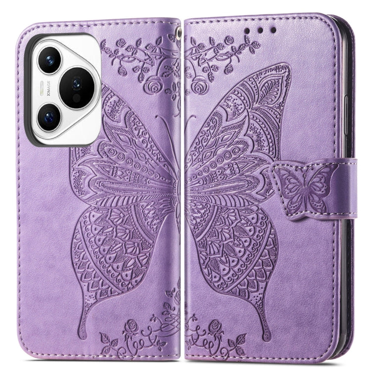For Huawei Pura 70 Butterfly Love Flower Embossed Leather Phone Case