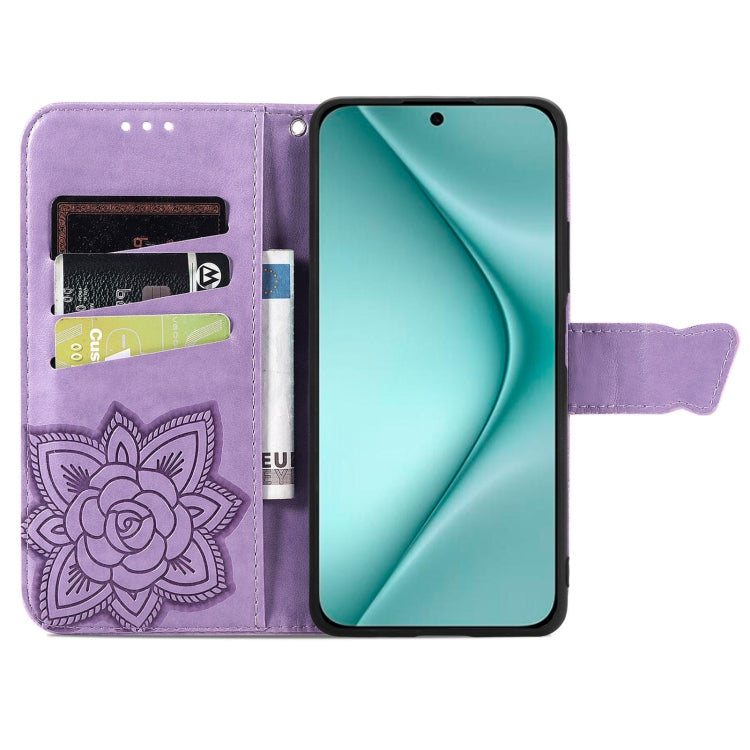 For Huawei Pura 70 Butterfly Love Flower Embossed Leather Phone Case
