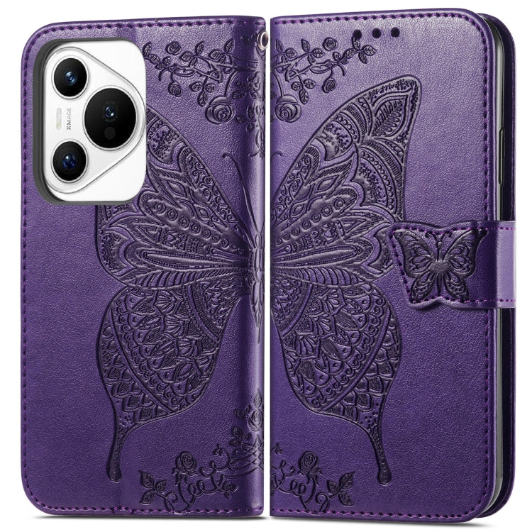 For Huawei Pura 70 Butterfly Love Flower Embossed Leather Phone Case