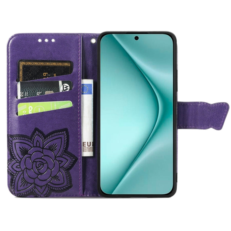 For Huawei Pura 70 Butterfly Love Flower Embossed Leather Phone Case