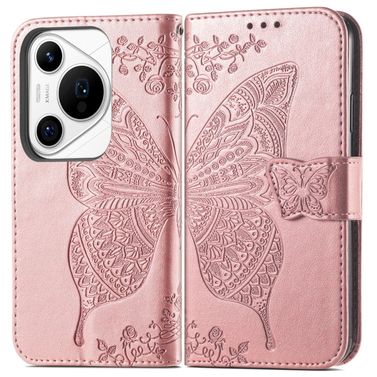 For Huawei Pura 70 Pro+ Butterfly Love Flower Embossed Leather Phone Case