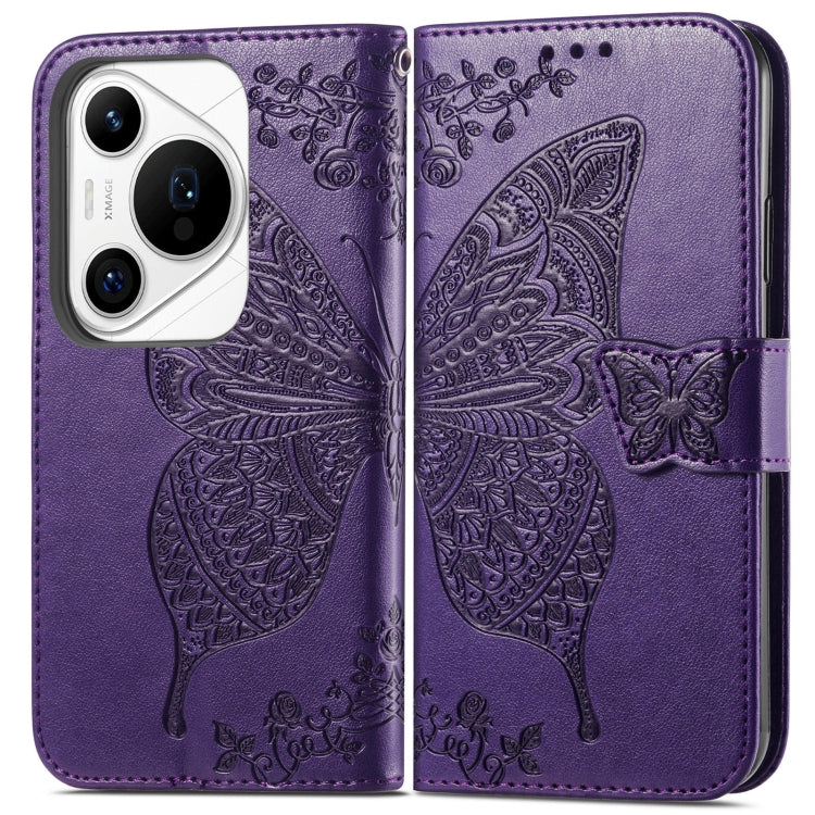 For Huawei Pura 70 Pro+ Butterfly Love Flower Embossed Leather Phone Case