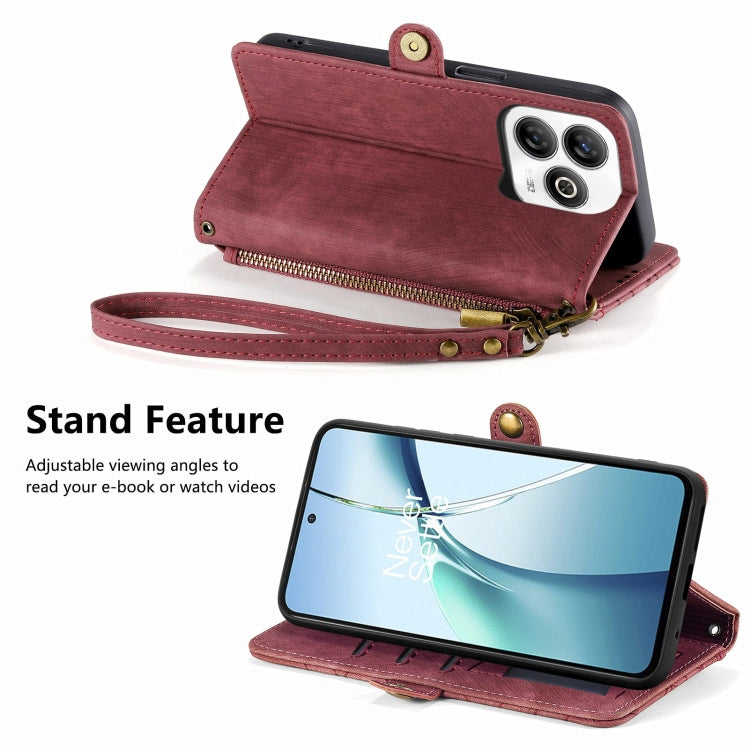For ZTE Blade A75 4G Geometric Zipper Wallet Side Buckle Leather Phone Case