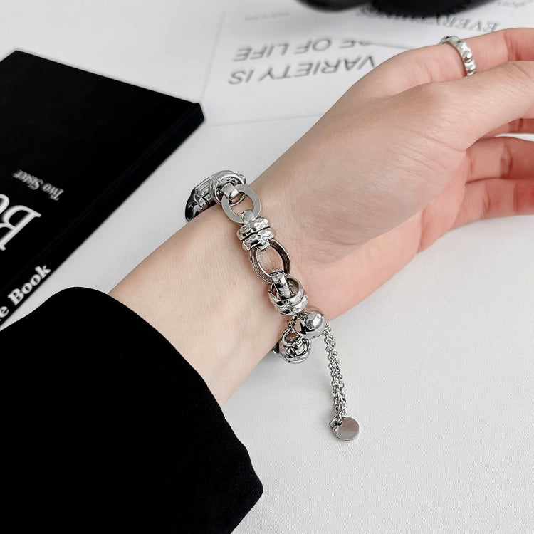 For Xiaomi Mi Band 5 / 6 Beaded Bracelet Metal Watch Band