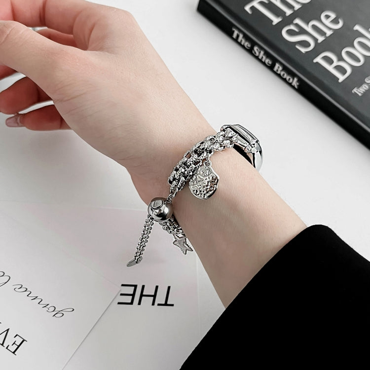 For Xiaomi Mi Band 7 Beaded Bracelet Metal Watch Band