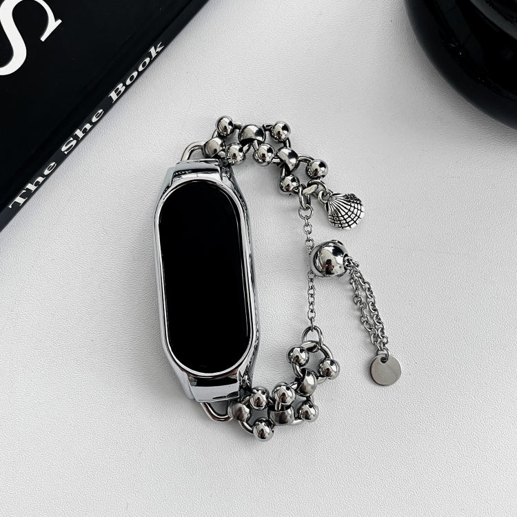 For Xiaomi Mi Band 8 Beaded Bracelet Metal Watch Band