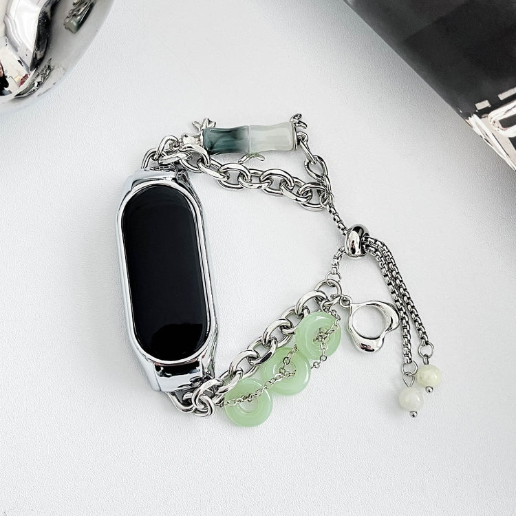For Xiaomi Mi Band 7 Crystal Beaded Onyx Watch Band