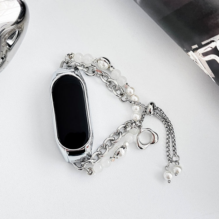For Xiaomi Mi Band 7 Crystal Beaded Onyx Watch Band