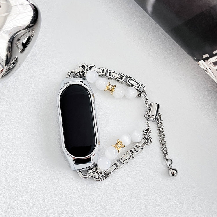 For Xiaomi Mi Band 7 Crystal Beaded Onyx Watch Band