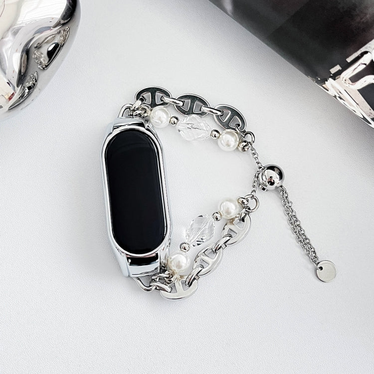 For Xiaomi Mi Band 3 / 4 Crystal Beaded Onyx Watch Band