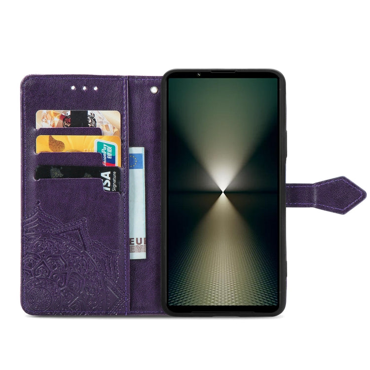 For Sony Xperia 1 VI Mandala Flower Embossed Leather Phone Case
