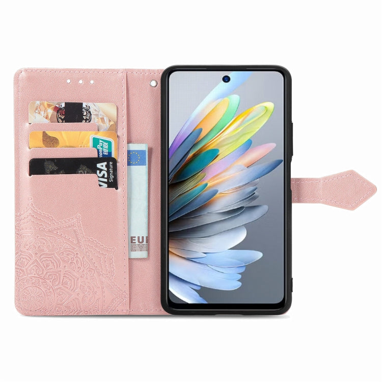 For ZTE Blade A75 4G Mandala Flower Embossed Leather Phone Case