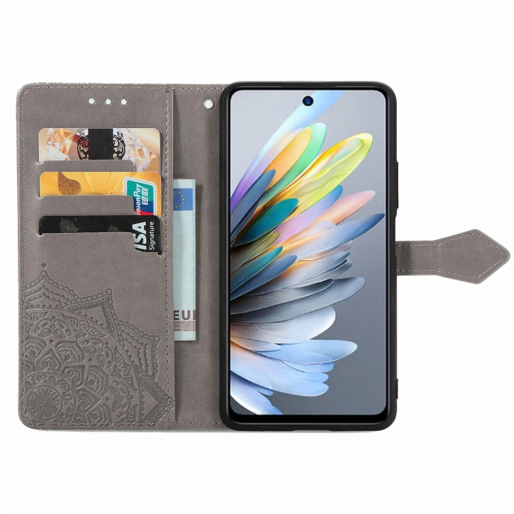 For ZTE Blade A75 4G Mandala Flower Embossed Leather Phone Case