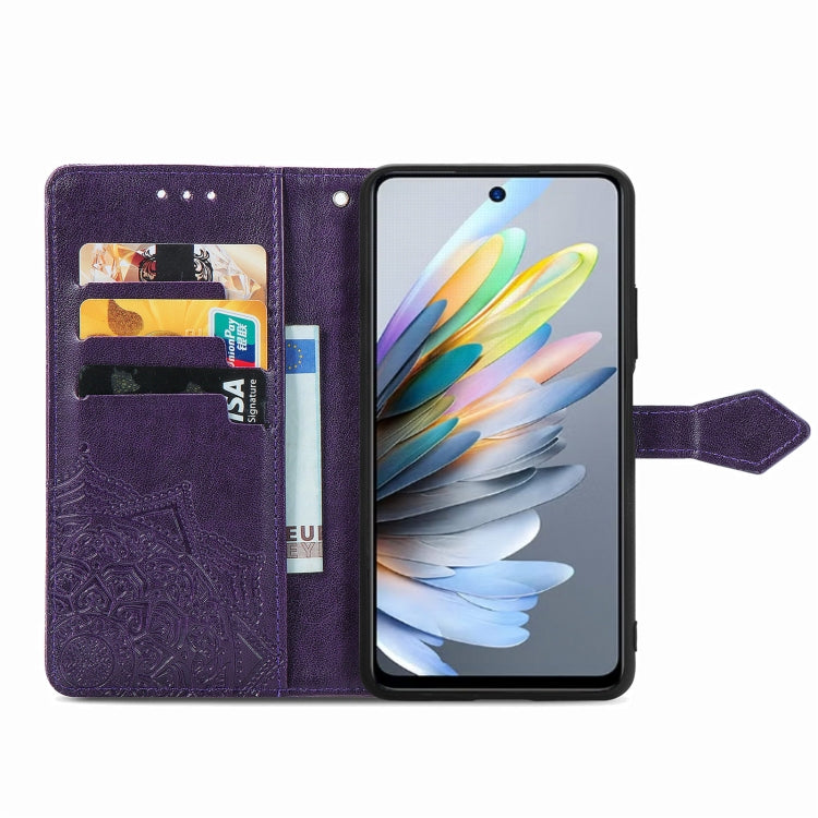 For ZTE Blade A75 4G Mandala Flower Embossed Leather Phone Case