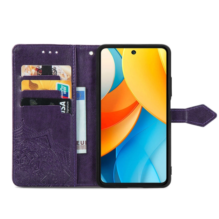 For ZTE Blade V60 Vita Mandala Flower Embossed Leather Phone Case
