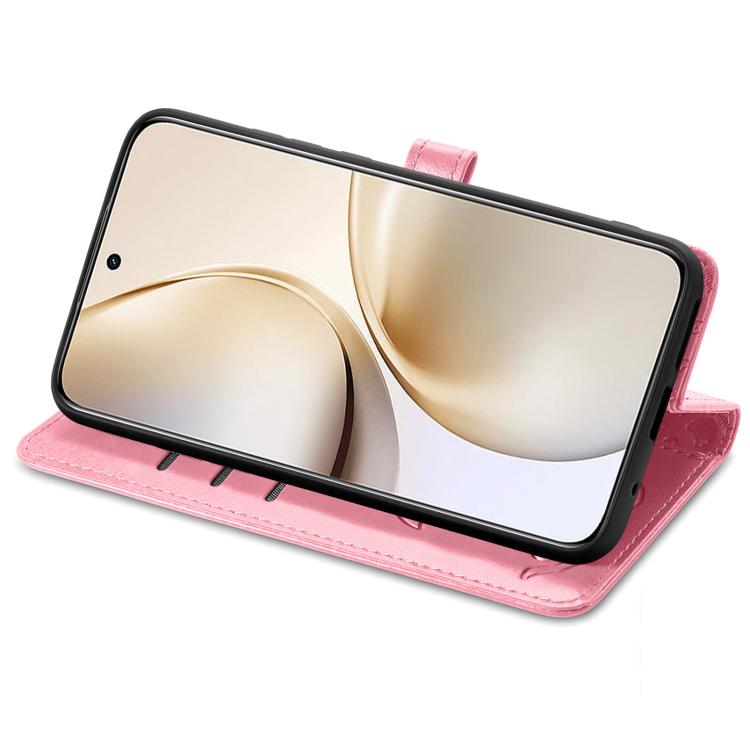 For Realme 14 Pro+ Cat and Dog Embossed Leather Phone Case