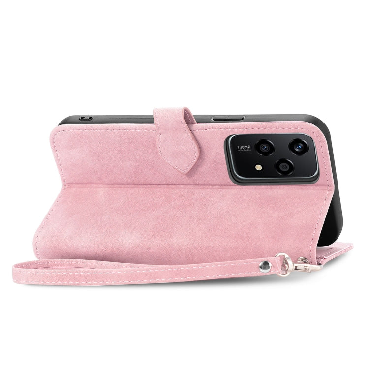 For Honor 200 Lite Global Embossed Flower Zipper Leather Phone Case