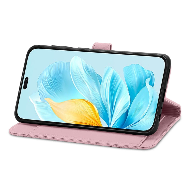 For Honor 200 Lite Global Embossed Flower Zipper Leather Phone Case
