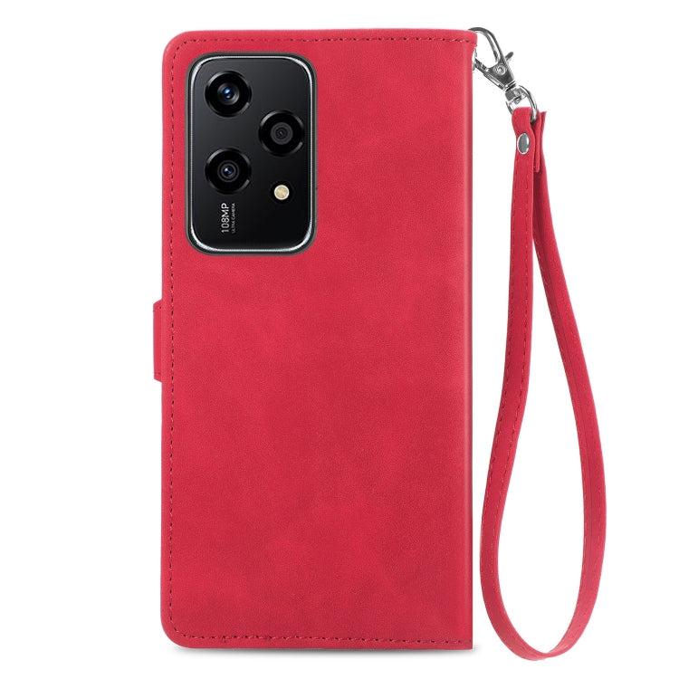 For Honor 200 Lite Global Embossed Flower Zipper Leather Phone Case