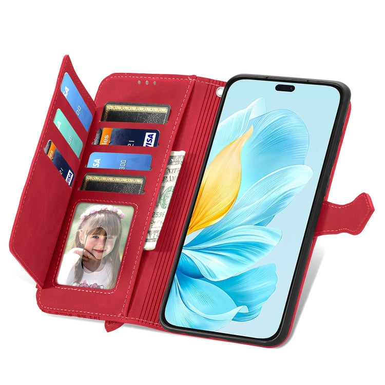 For Honor 200 Lite Global Embossed Flower Zipper Leather Phone Case
